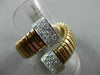 ESTATE LARGE .50CT DIAMOND 18KT 2 TONE GOLD 3D FLEXIBLE CRISS CROSS FUN RING VVS