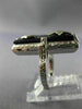 ANTIQUE LARGE .04CT DIAMOND AAA ONYX 14K WHITE GOLD 3D FILIGREE LION RING #26429