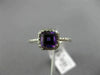 ESTATE .87CT DIAMOND & AAA AMETHYST 14KT WHITE GOLD SQUARE HALO ENGAGEMENT RING