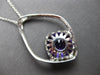 LARGE 7.01CT DIAMOND & AAA AMETHYST 14KT WHITE GOLD 3D CUSHION & ROUND PENDANT