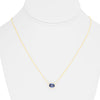 1.35CT DIAMOND & AAA SAPPHIRE 14KT YELLOW GOLD OVAL SOLITAIRE HALO LOVE NECKLACE