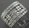 ESTATE WIDE 1.36CT DIAMOND 14KT WHITE GOLD MULTI ROW FLORAL OPEN FUN RING #16803