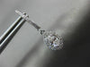 ESTATE .98CT ROUND & MARQUISE DIAMOND 14KT WHITE GOLD 3D HALO HANGING EARRINGS