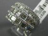 ESTATE LARGE 2.67CT DIAMOND 18K WHITE GOLD 3D MULTI ROW WEDDING ANNIVERSARY RING