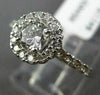 ESTATE .95CT ROUND DIAMOND 14KT WHITE GOLD CLASSIC 4 PRONG HALO ENGAGEMENT RING
