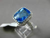 ESTATE 6.33CTW DIAMOND & AAA BLUE TOPAZ 14KT WHITE GOLD 3D FILIGREE HALO RING