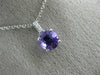 ESTATE .71CT DIAMOND & AAA AMETHYST 14KT WHITE GOLD 3D ROUND FLOATING PENDANT