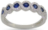 .72CT DIAMOND & AAA SAPPHIRE 14K WHITE GOLD ROUND SEMI ETERNITY ANNIVERSARY RING