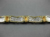 ESTATE WIDE 3.75CT DIAMOND 14KT TWO TONE GOLD 3D MULTI ROW WAVE TENNIS BRACELET