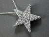 ESTATE .60CT DIAMOND 14K WHITE GOLD 3D CLASSIC 3 ROW STAR FLOATING PENDANT #2784