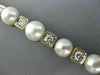 ESTATE LARGE .60CT DIAMOND & AAA SOUTH SEA PEARL 14K 2 TONE GOLD TENNIS BRACELET
