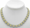 ESTATE LARGE 26.52CT WHITE & FANCY YELLOW DIAMOND 18KT 2 TONE GOLD HALO NECKLACE