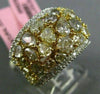 ESTATE 5.08CT FANCY YELLOW & WHITE DIAMOND 18K GOLD MULTI SHAPE ANNIVERSARY RING
