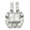 .72CT DIAMOND 14KT WHITE GOLD ROUND PRINCESS & BAGUETTE SQUARE FLOATING PENDANT