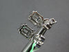 1.0CT DIAMOND 18K WHITE GOLD BAGUETTE ASSCHER & MOON STONE CLUSTER STUD EARRINGS