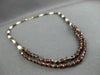 ESTATE 14KT YELLOW GOLD AAA GARNET & AAA PEARL DOUBLE STRANDED NECKLACE #20589