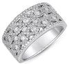 LARGE 1.37CT DIAMOND 14KT WHITE GOLD CLASSIC MULTI ROW INFINITY ANNIVERSARY RING