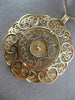 ANTIQUE EXTRA LARGE 14KT ROSE GOLD CLASSIC FLOWER CIRCLE FILIGREE PENDANT #21874