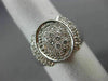 ESTATE WIDE .70CT DIAMOND 18K WHITE GOLD 3D OVAL CLUSTER COCKTAIL RING #17667