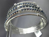 ESTATE WIDE 8.34CT DIAMOND & SAPPHIRE 14K WHITE GOLD CRISS CROSS BANGLE BRACELET