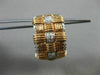 ESTATE .37CT DIAMOND 14KT WHITE & ROSE GOLD 3D ELONGATED MULTI ROW WOVEN EARRING
