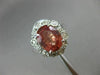 LARGE AGL CERTIFIED 4.34CT DIAMOND & ORANGE SAPPHIRE 14K WHITE GOLD 3D OVAL RING