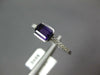 ESTATE .70CT DIAMOND & AAA AMETHYST 14KT WHITE GOLD EMERALD CUT BEZEL FUN RING