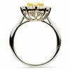 GIA WIDE 1.91CT WHITE & FANCY YELLOW DIAMOND 18KT TWO TONE GOLD ENGAGEMENT RING