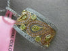 LARGE .62CT WHITE YELLOW & PINK DIAMOND 18K WHITE & ROSE GOLD FILIGREE PENDANT