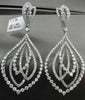 ESTATE LONG 4.96CT DIAMOND 18KT WHITE GOLD 3D MULTI LEAF DROP HANGING EARRINGS