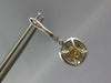 1.38CT WHITE & FANCY YELLOW DIAMOND 18K WHITE GOLD CUSHION HALO HANGING EARRINGS