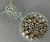 LARGE 3.76CT WHITE & PINK DIAMOND 18K WHITE & ROSE GOLD CLUSTER CIRCLE NECKLACE