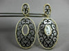 ESTATE EXTRA LARGE 1.20CT DIAMOND 14KT TWO TONE GOLD FILIGREE HANGING EARRINGS