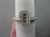 ESTATE .71CT ROUND & BAGUETTE DIAMOND 18K WHITE GOLD 3D OCTAGON PROMISE RING