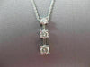 ESTATE LARGE .66CT ROUND DIAMOND 14KT WHITE GOLD 3 STONE FLOATING PENDANT #16660
