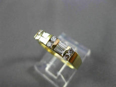ESTATE .45CT DIAMOND 14KT YELLOW GOLD 2 ROW FLAT WEDDING ANNIVERSARY RING #4340
