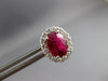 LARGE 3.92CT DIAMOND & AAA RUBY 18KT WHITE GOLD OVAL & ROUND HALO STUD EARRINGS
