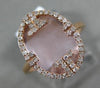 ESTATE .22CT DIAMOND & AAA MOTHER OF PEARL 14KT ROSE GOLD 3D OVAL FUN RING