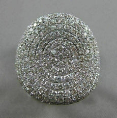 ESTATE MASSIVE 1.89CT DIAMOND 18KT WHITE GOLD 3D PAVE CIRCULAR COCKTAIL RING VVS