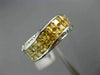 ESTATE 2.72CT DIAMOND YELLOW SAPPHIRE 14K WHITE GOLD GRADUATING CRISS CROSS RING