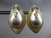 EXTRA LARGE .14CT DIAMOND & AAA PEARL 14K 2 TONE GOLD 3D HANGING EARRINGS #27898