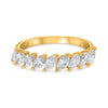.90CT DIAMOND 14KT YELLOW GOLD MARQUISE SEMI ETERNITY WEDDING ANNIVERSARY RING