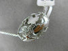 ESTATE LARGE .10CT DIAMOND 14K WHITE GOLD CLASSIC MULTI BUTTERFLY BARREL PENDANT