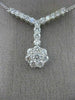ESTATE LARGE 1.75CT DIAMOND 14KT WHITE GOLD FLOWER CLUSTER LARIAT LOVE NECKLACE