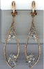 1.79CT DIAMOND 18KT WHITE & ROSE GOLD 3D ROUND & BAGUTTE LEAF TEAR DROP EARRINGS
