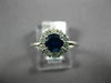 ESTATE 1.10CT DIAMOND & AAA SAPPHIRE 14KT WHITE GOLD 3D FLOWER ENGAGEMENT RING