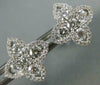 ESTATE .91CT DIAMOND 18KT WHITE GOLD 3D 4 LEAF CLOVER FLOWER STAR STUD EARRINGS