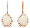 6.7CT DIAMOND & AAA OPAL 14KT ROSE GOLD 3D OVAL & ROUND CLASSIC HANGING EARRINGS