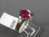 ESTATE .70CT DIAMOND & AAA RUBY 14KT WHITE GOLD 3D OVAL BAGUETTE ENGAGEMENT RING