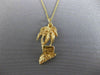 ESTATE 14KT YELLOW GOLD 3D HANDCRAFTED HAWAII PALM TREE FLOATING PENDANT #25055